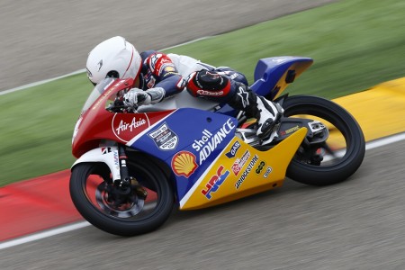 One of the SAATC riders in action during the test in Aragon, Spain